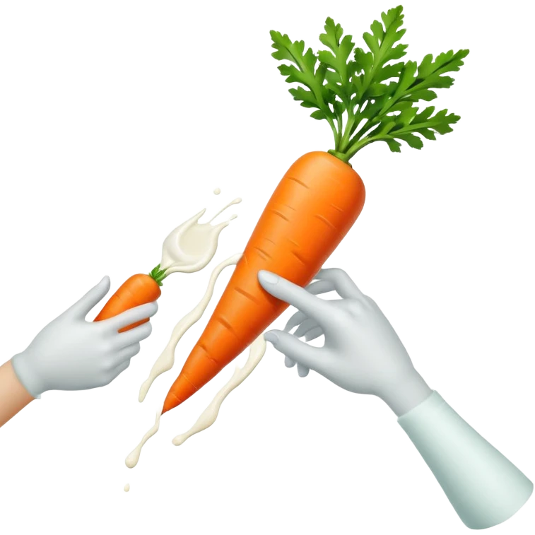 stroking carrot with lotion  emoji
