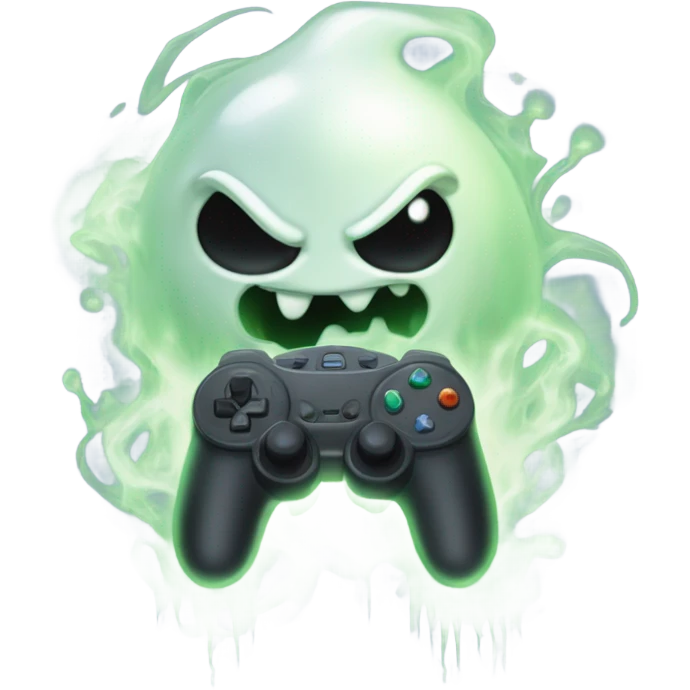 angry ghost playing with controller emoji
