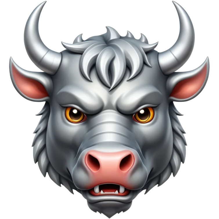 silver angry bull head emoji