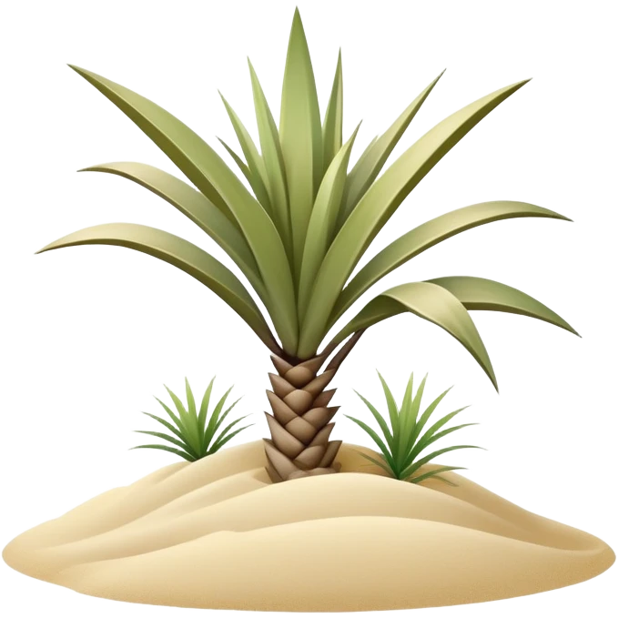 generate realistic detailed yucca in 3d style with sand  emoji