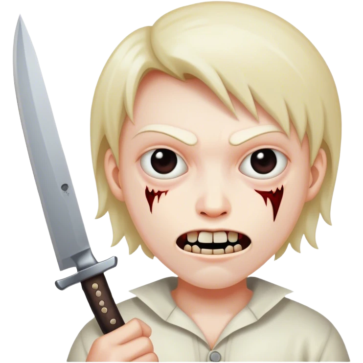 Scary face with knife emoji