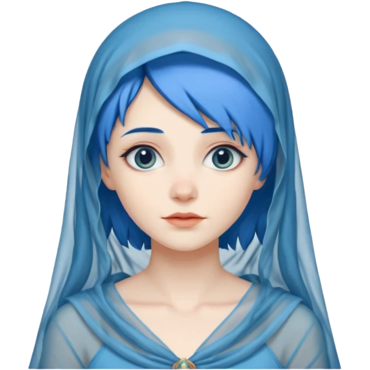 vizard woman with blue hair emoji