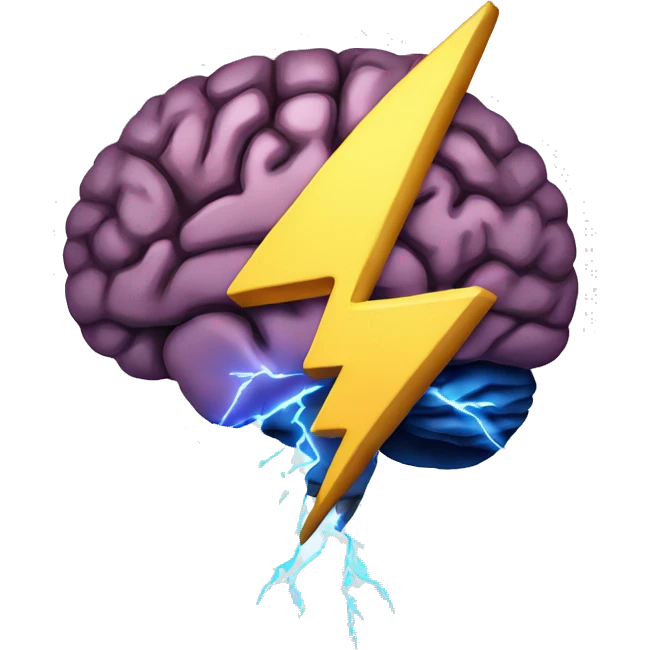 lightning bolt inside a brain emoji