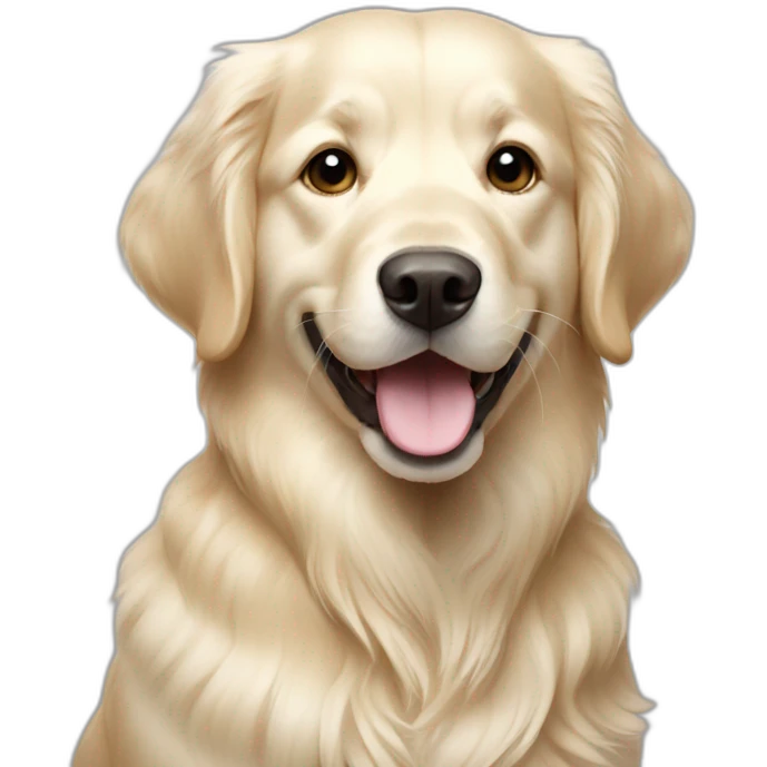 Golden Retriever white happy emoji