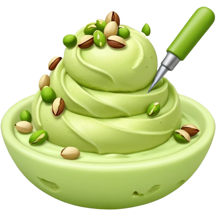 gelato con penna e pistacchio  emoji