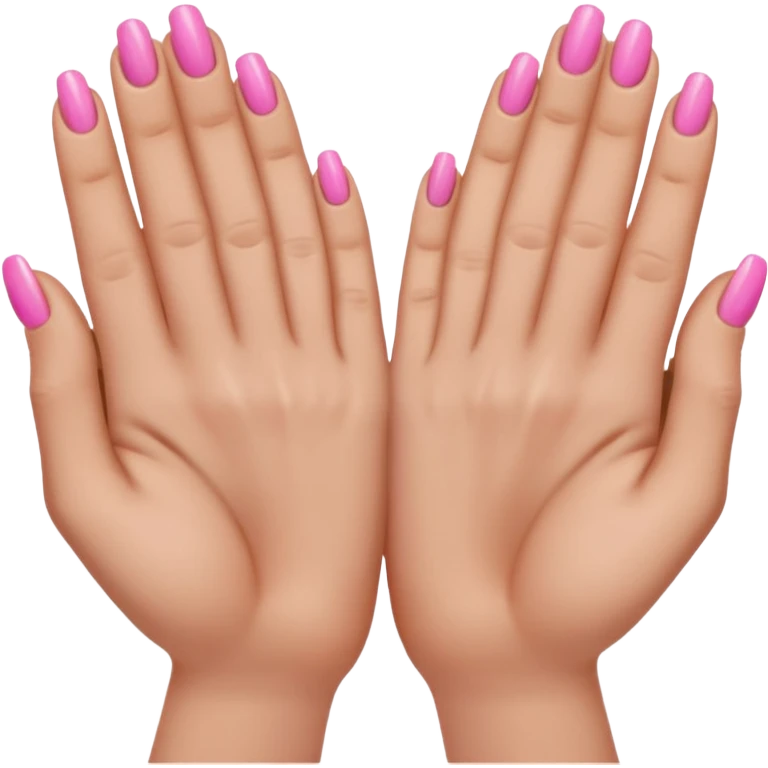 brown prayer hands with pink nails  emoji