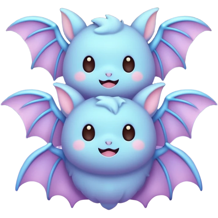 cute pastel bats and stars emoji