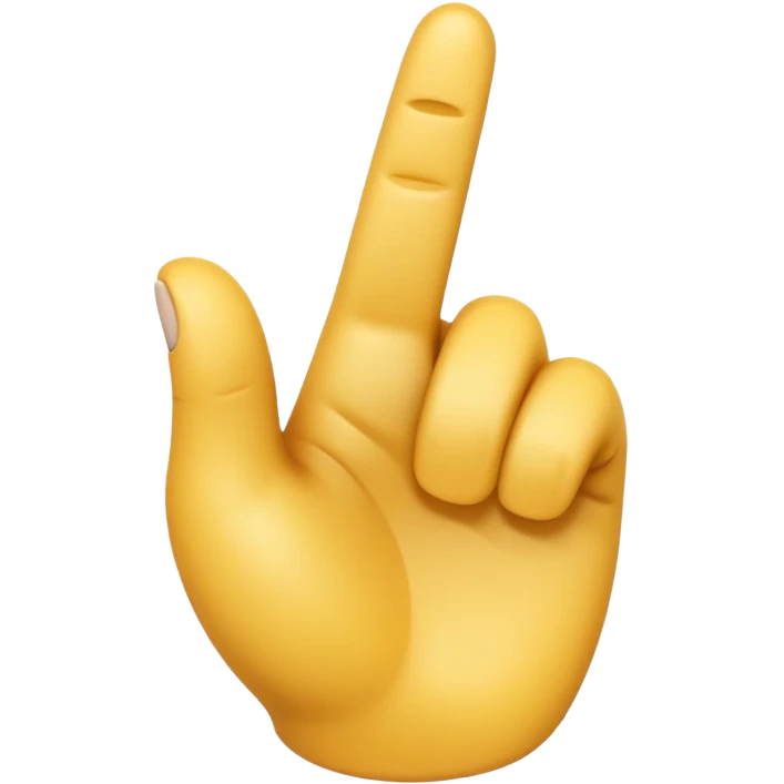 A 3D emoji in iOS emoji aesthetic style of a hand making a trigger-like gesture, with the index finger extended forward and the thumb raised upward, other fingers folded, clean white background, glossy and smooth Apple-style design emoji