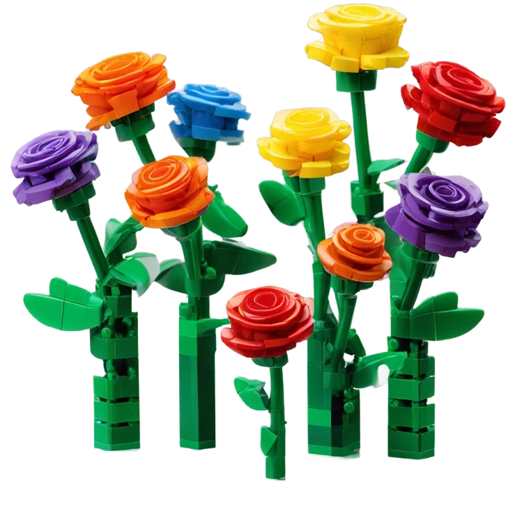Lego roses and Lego flowers emoji