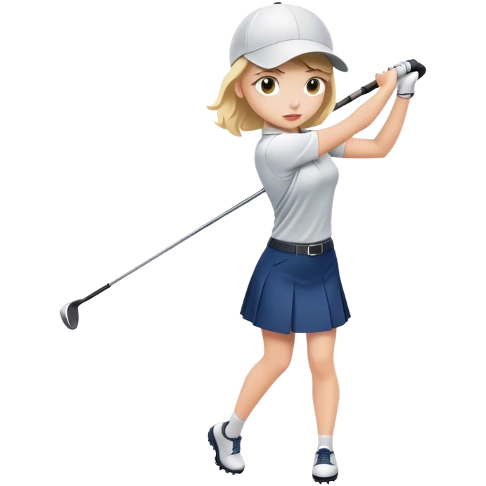 Girl swinging golf club emoji