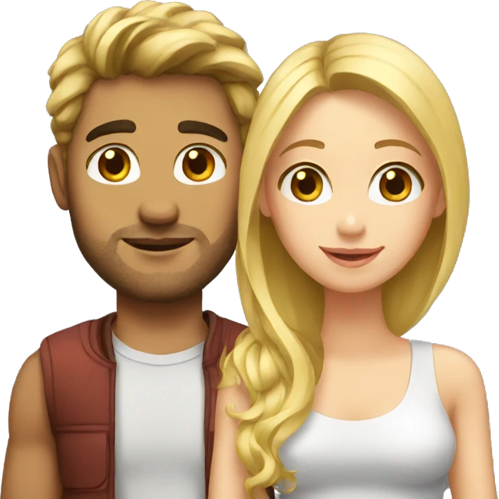 brunette boyfriend with blonde girlfriend emoji