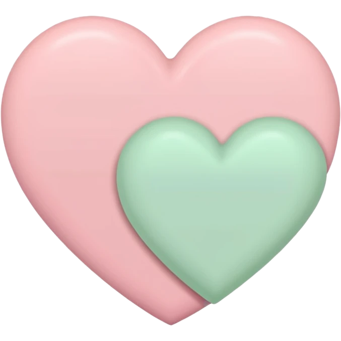 A half pastel green half pastel pink heart emoji