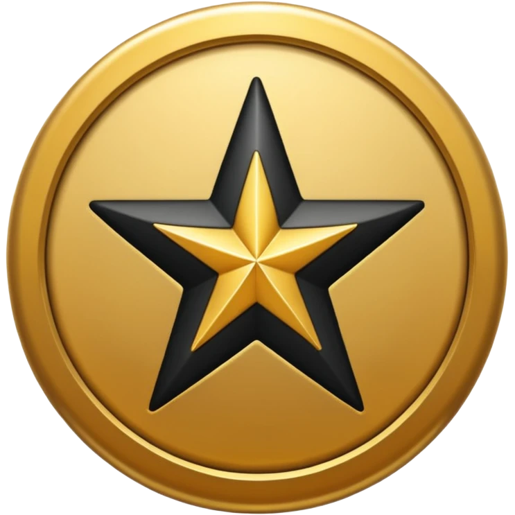 Black star in golden circle emoji