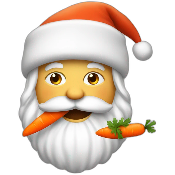 santa eating a carrot emoji
