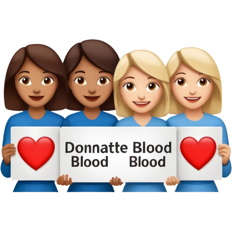 Four women promoting blood donation emoji