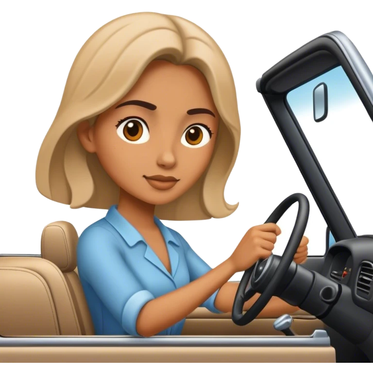 une femme qui conduit un vehicule  emoji