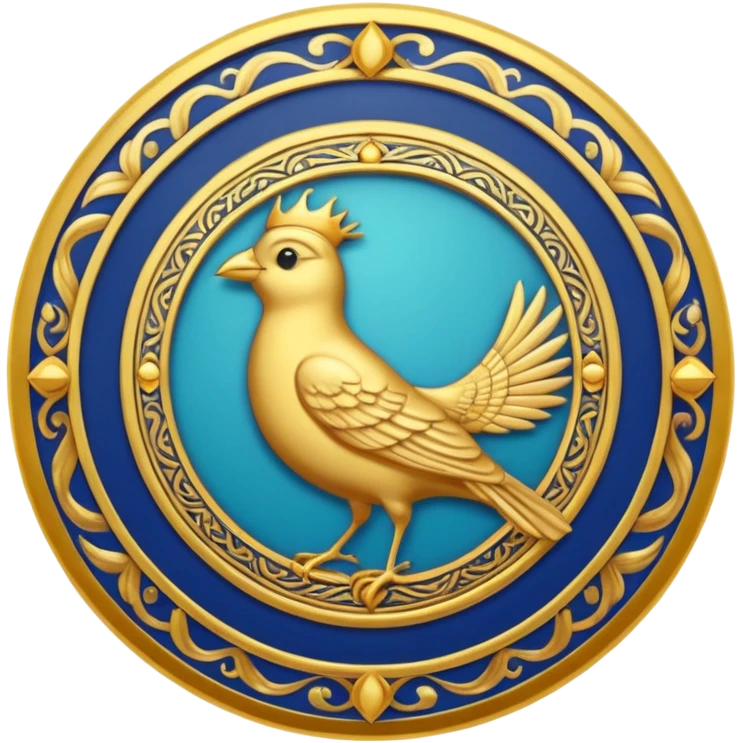 circular achievement style badge for early bird featuring a bird inside and a royal border  emoji
