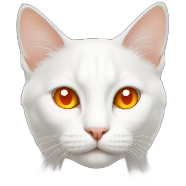 White cat with orange eyes emoji