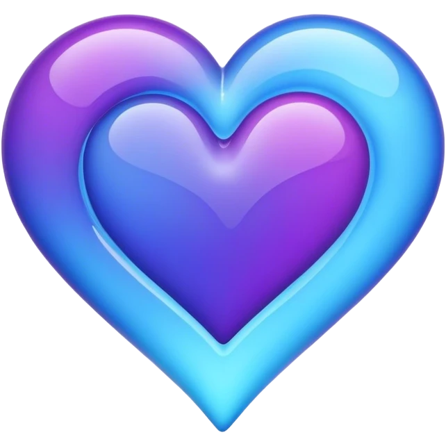 Fluid blue and purple heart emoji