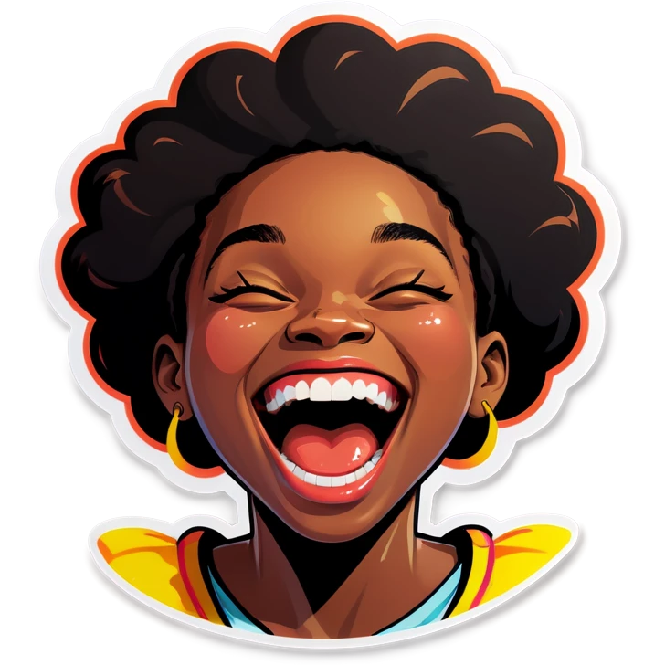 black girl laughing hysterically  emoji