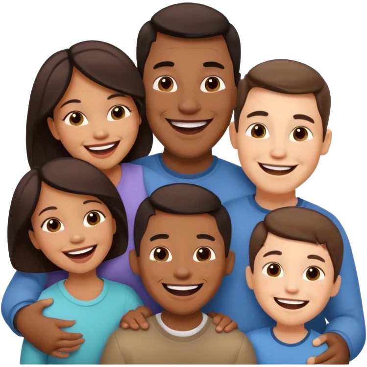 an american couples with 3 children in the age of school emoji