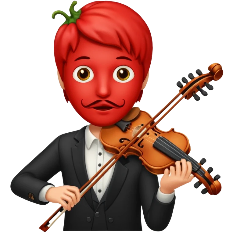 Chili pepper plays violin  emoji
