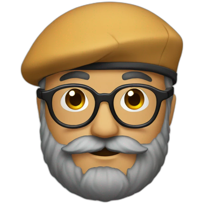 beard - beret - glasses emoji