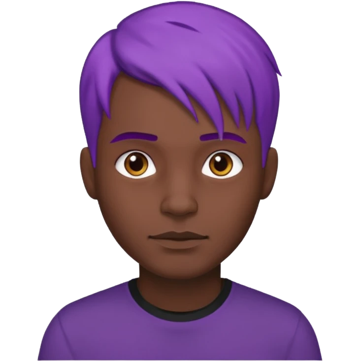 man with purple hair and black shirt emoji