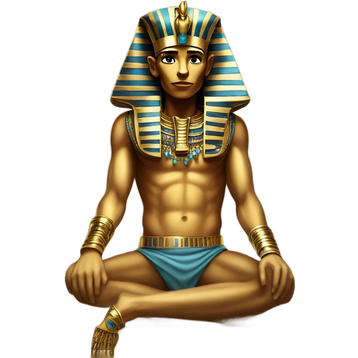 gold Pharaoh  in sarcophagus, full body  emoji