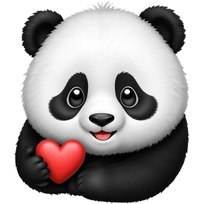 Panda with a heart emoji