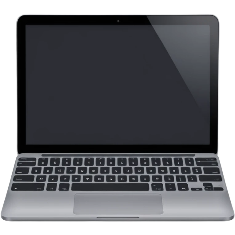 Laptop dark black screen with gray keyboard  emoji