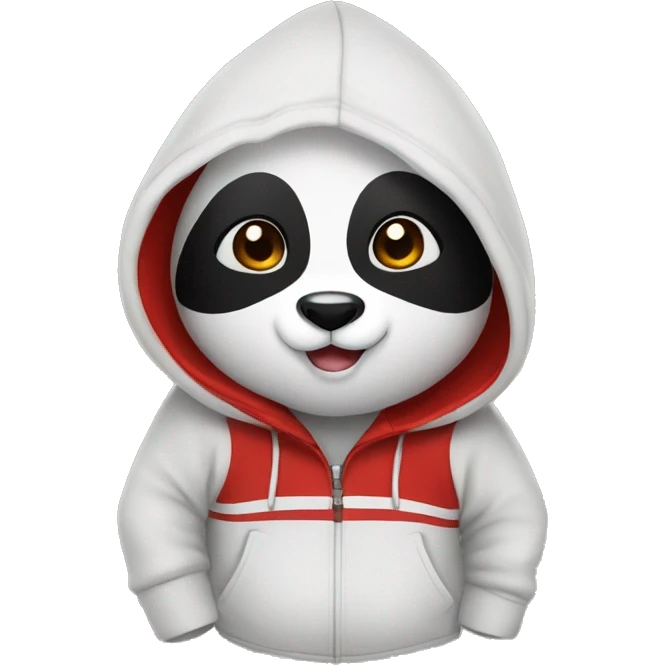 Panda wear a red hoodie emoji