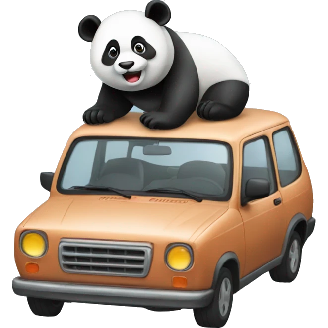 Panda on top of a car emoji