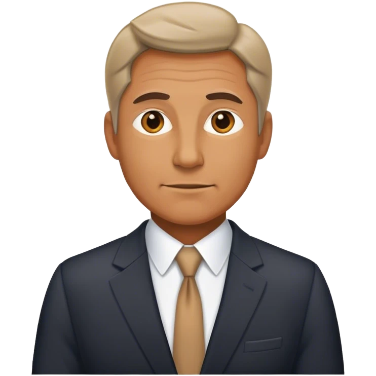 photorealistic middle age man business man in suit emoji