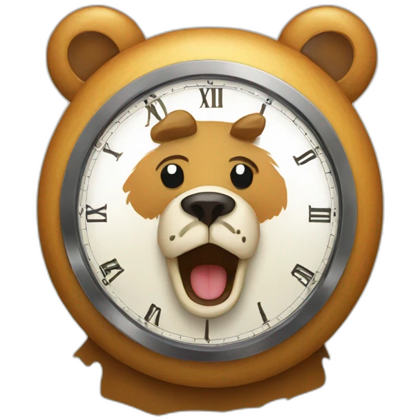 Bear with clock emoji