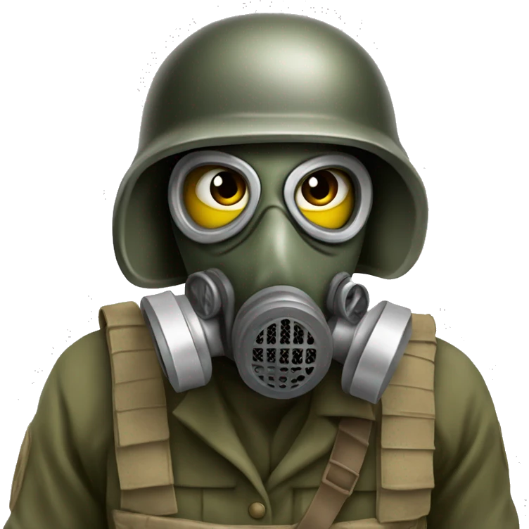Us soldier ww2 in gas mask emoji