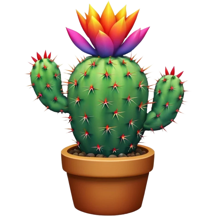 Rainbow cactus emoji