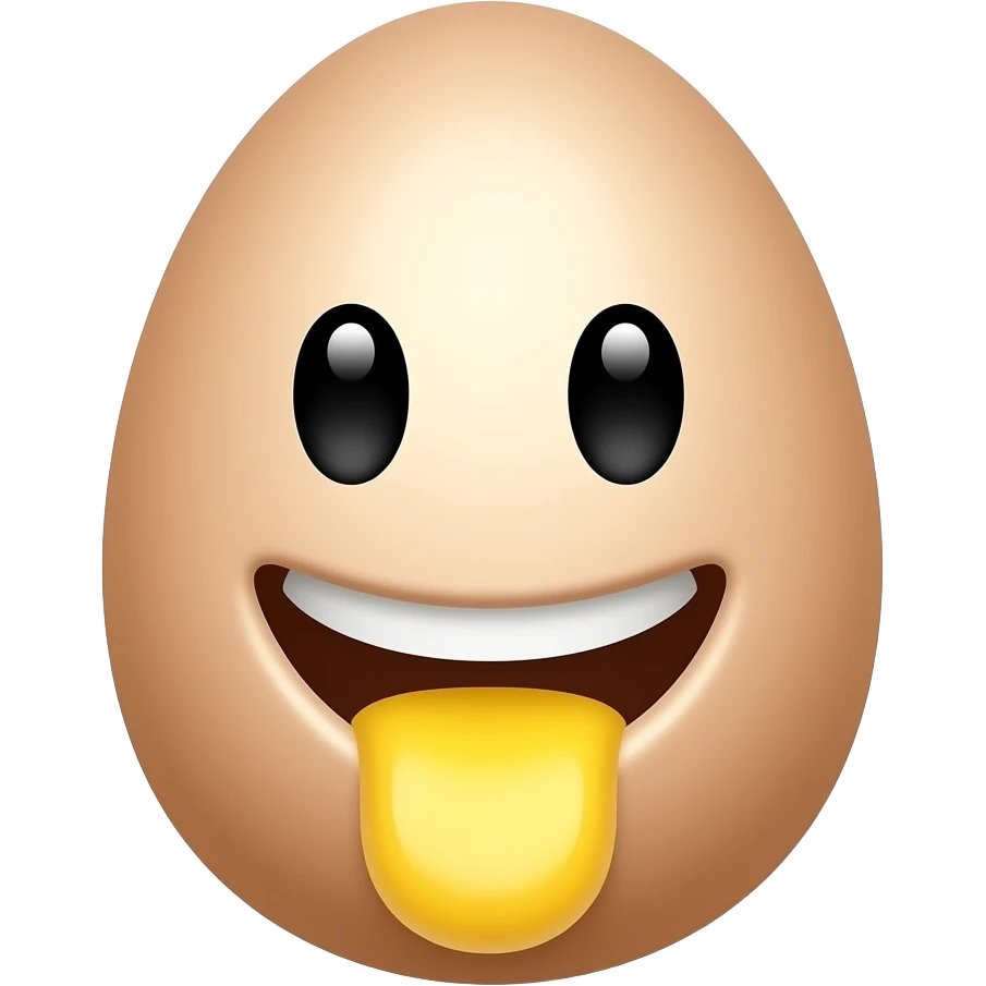 smily face sucking an egg emoji