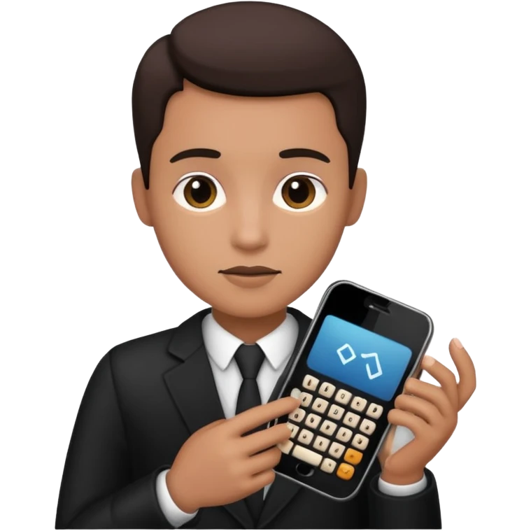 create an realistic emoji image of a phone which showing typing emoji