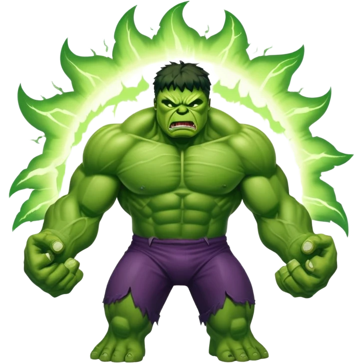 Savage Hulk versus World Breaker Hulk, classic angry Hulk facing powered-up glowing Hulk emoji