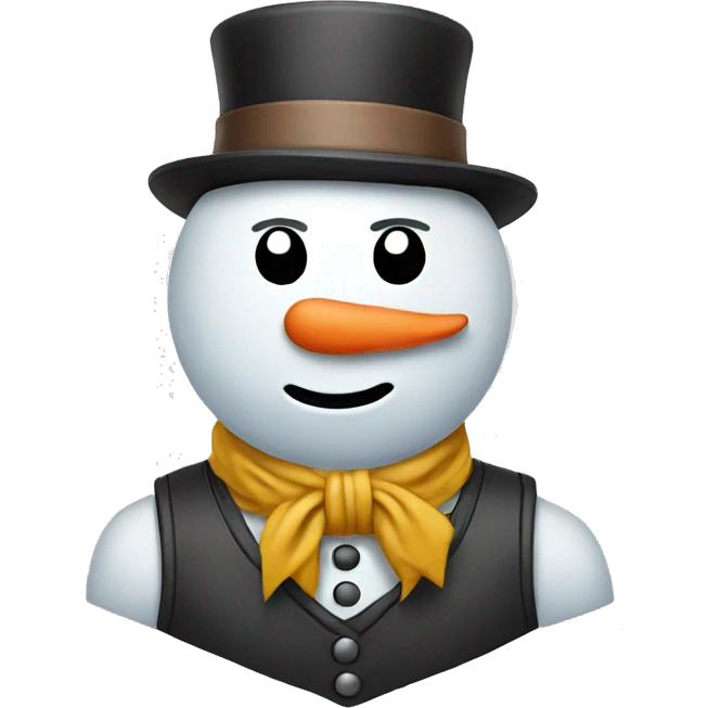 snowman with dad vest, lightning nose emoji