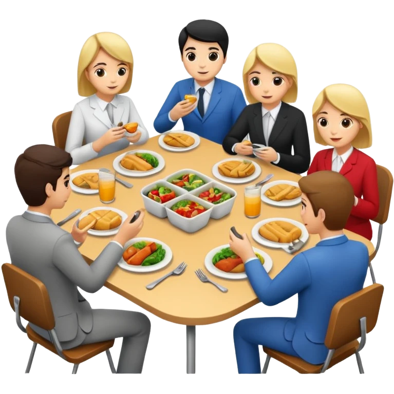 group of colleagues having lunch together emoji