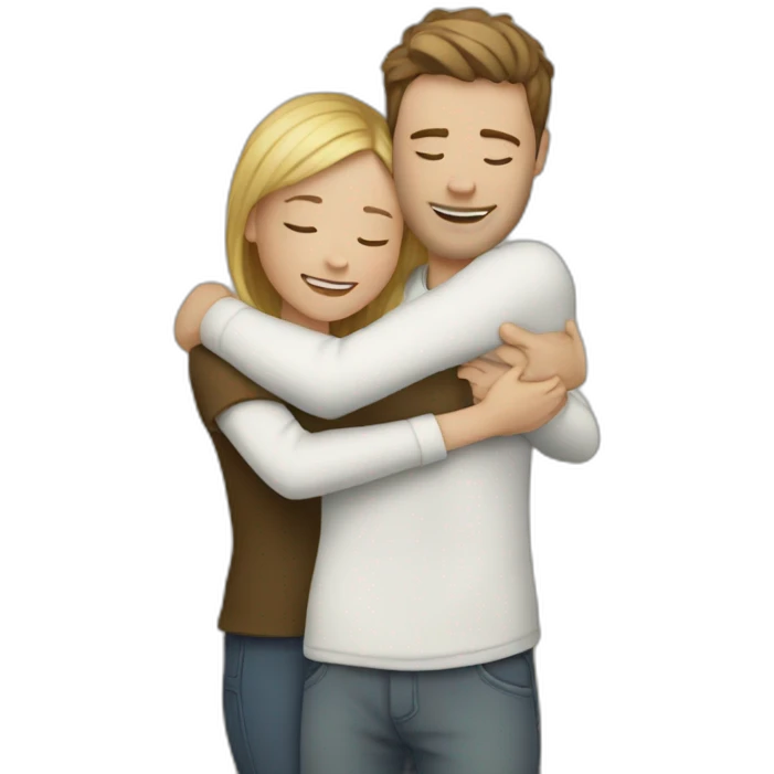 Hug white people emoji