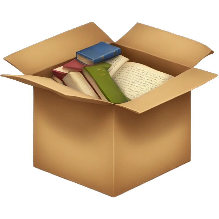 open box with old books inside  emoji