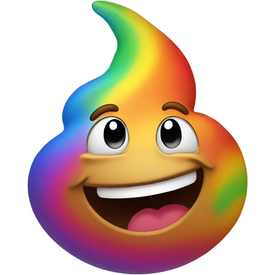 Rainbow poop emoji