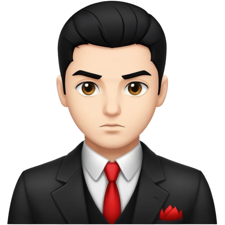 handsome mafia cool boy , black hair ,very good looking emoji