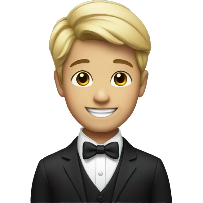 smiling boy in formal attire emoji