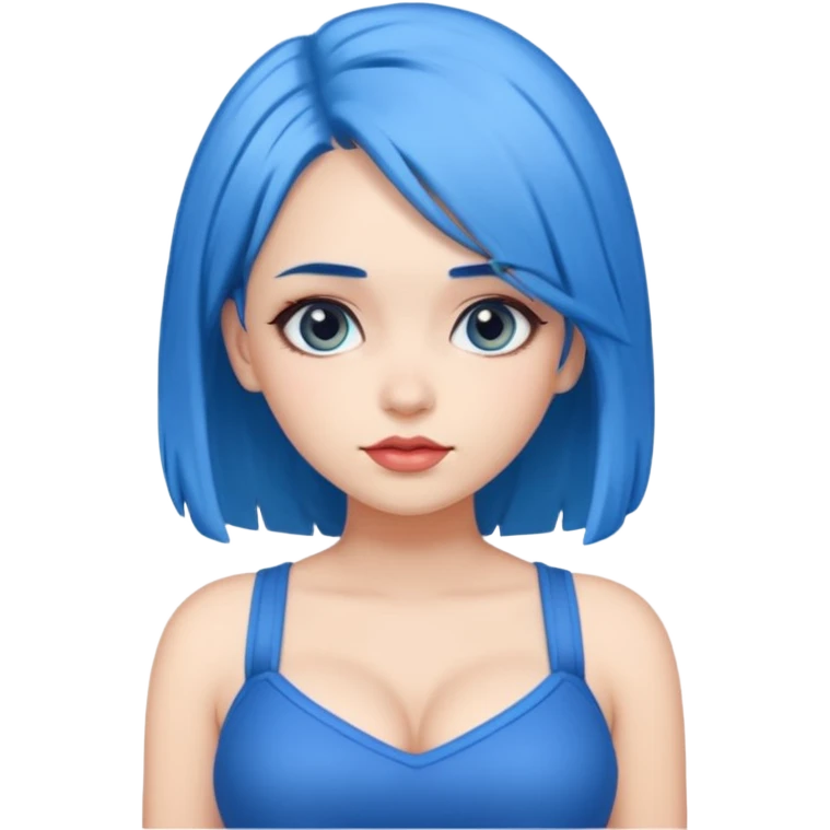 büyük memeli mavi saçlı çok güzel bir kız mini etekli  emoji