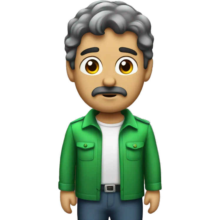 Chico rubio con rulos y ojo verdes emoji