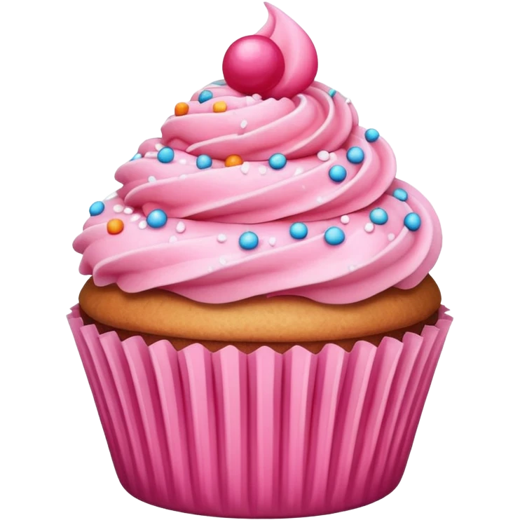 Cupcake with pink icing emoji